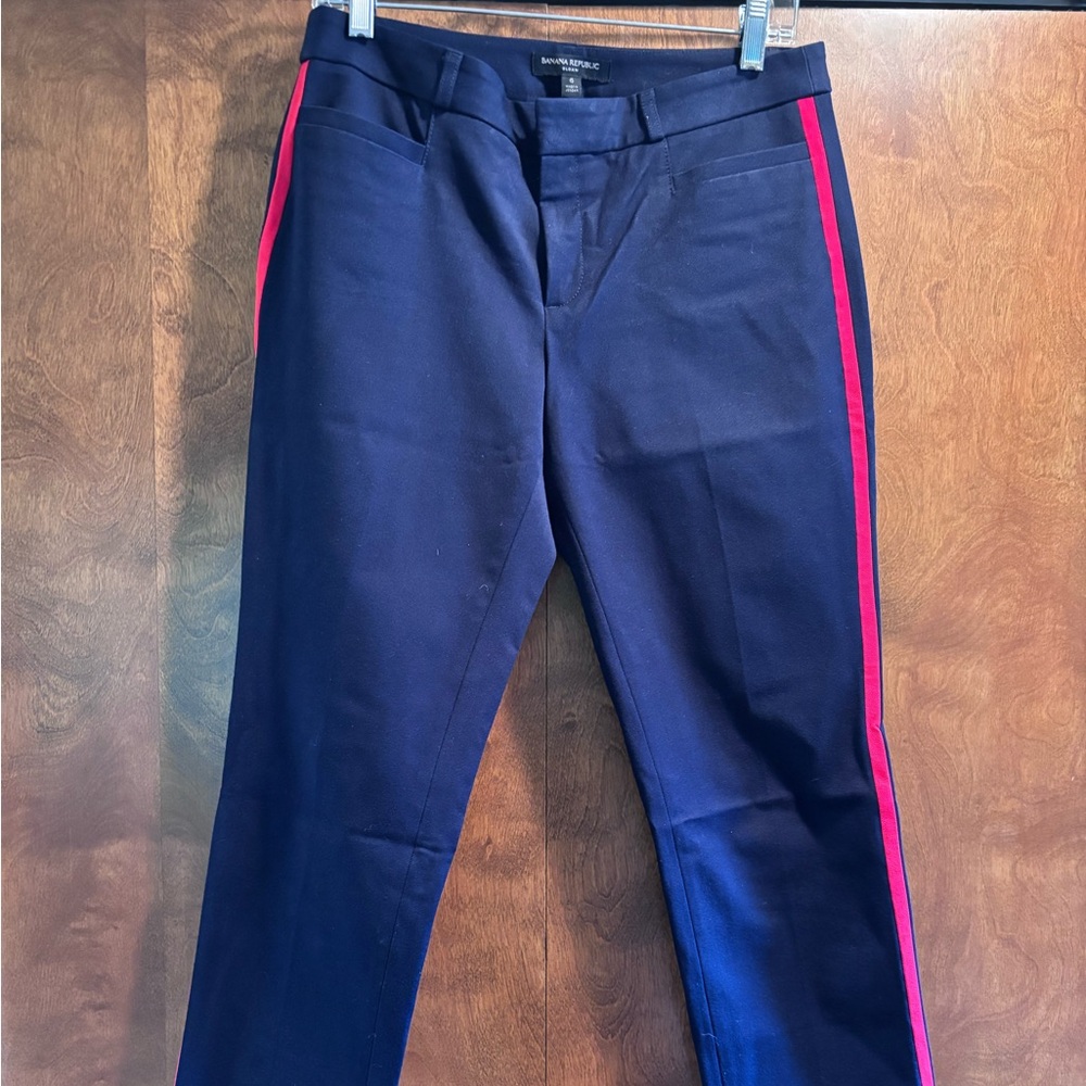 Banana Republic Sloan Pants with Red Stripe